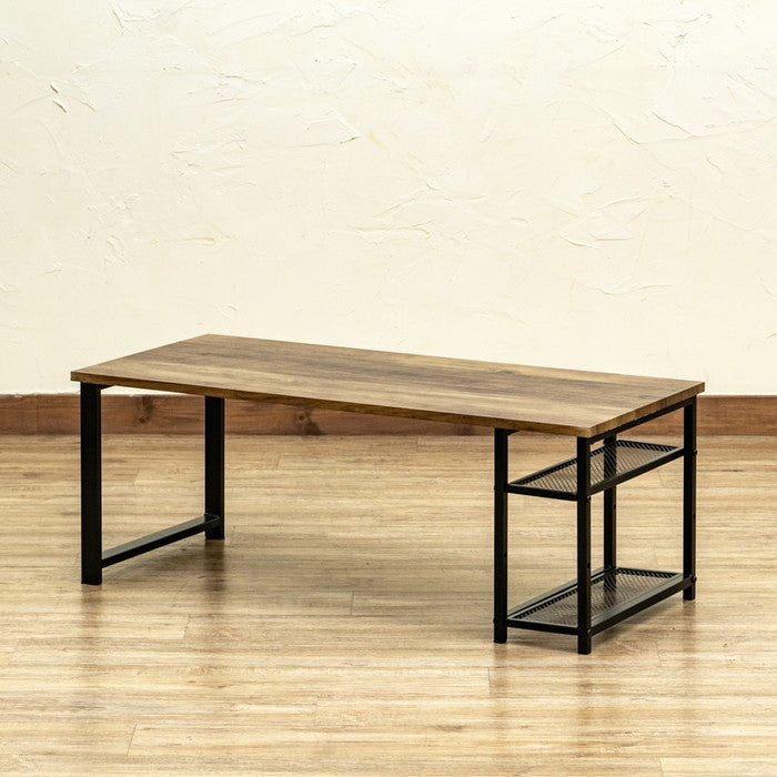 棚付センターテーブル 90×40 ABR/DGR/MWH アンティークブラウン ダークグレー マーブルホワイト sk-cg10の画像