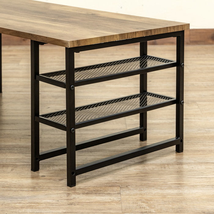 棚付センターテーブル 90×40 ABR/DGR/MWH アンティークブラウン ダークグレー マーブルホワイト sk-cg10の画像