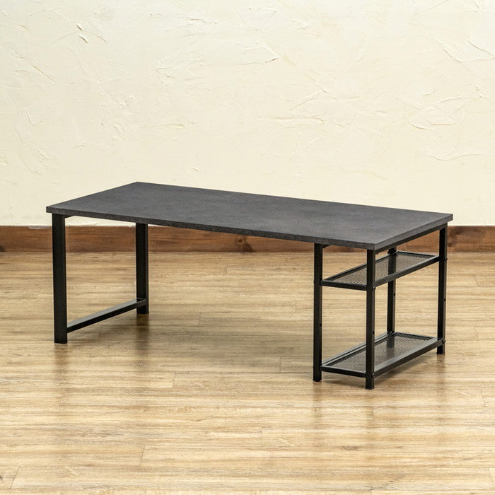 棚付センターテーブル 90×40 ABR/DGR/MWH アンティークブラウン ダークグレー マーブルホワイト sk-cg10の画像