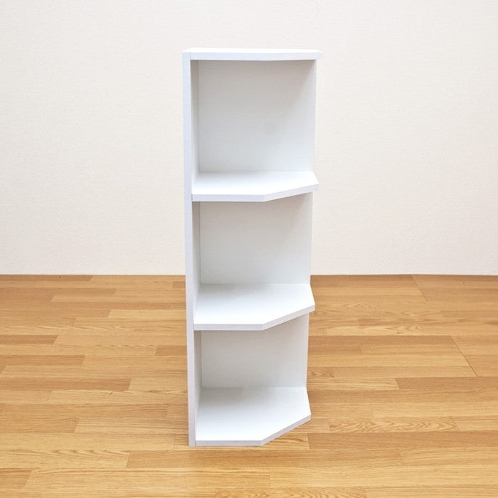 コーナー ラック 3段 WAL/WH ブラック ウォールナット ホワイト sk-fbc03の画像