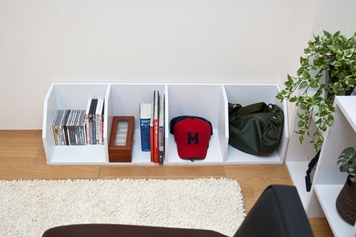 コーナー ラック 4段 WAL/WH ブラック ウォールナット ホワイト sk-fbc04の画像