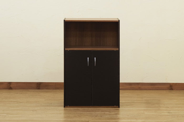 GRANZ 扉付オープンシェルフ BK/WH ブラック ホワイト sk-hmp27の画像