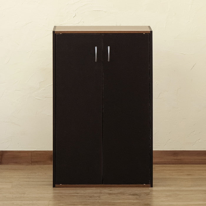 GRANZ 扉付シェルフ BK/WH ブラック ホワイト sk-hmp28の画像