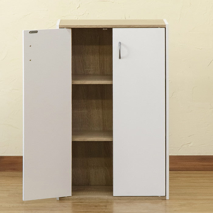 GRANZ 扉付シェルフ BK/WH ブラック ホワイト sk-hmp28の画像