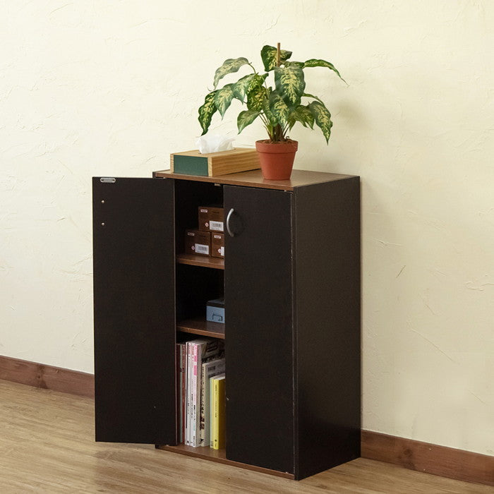 GRANZ 扉付シェルフ BK/WH ブラック ホワイト sk-hmp28の画像