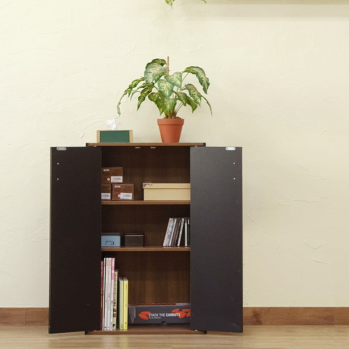 GRANZ 扉付シェルフ BK/WH ブラック ホワイト sk-hmp28の画像