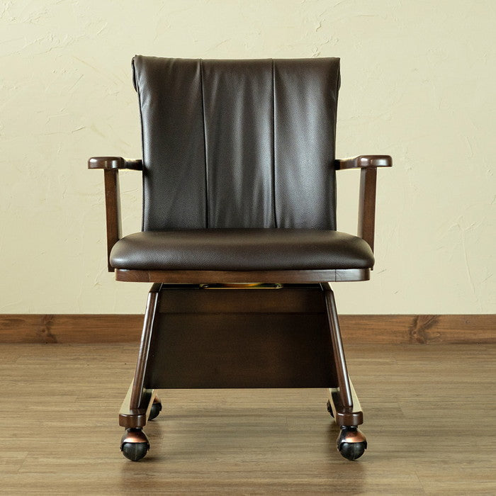 キャスター付き回転式チェア DBR/NA ダークブラウン ナチュラル sk-htr08の画像