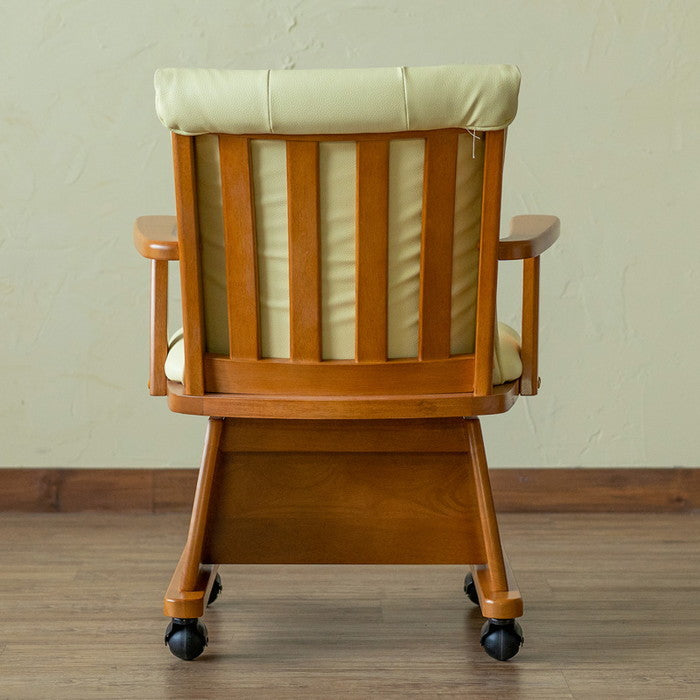 キャスター付き回転式チェア DBR/NA ダークブラウン ナチュラル sk-htr08の画像