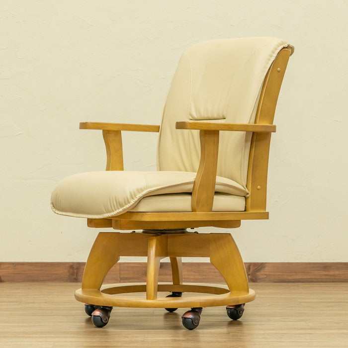 MEGAN キャスター付きダイニング チェア DBR/NA ダークブラウン ナチュラル sk-htr09の画像