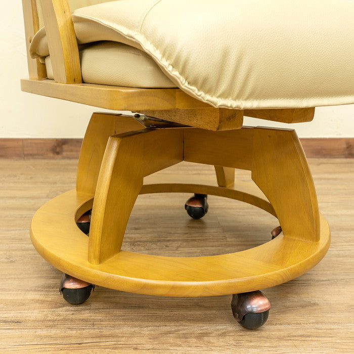 MEGAN キャスター付きダイニング チェア DBR/NA ダークブラウン ナチュラル sk-htr09の画像