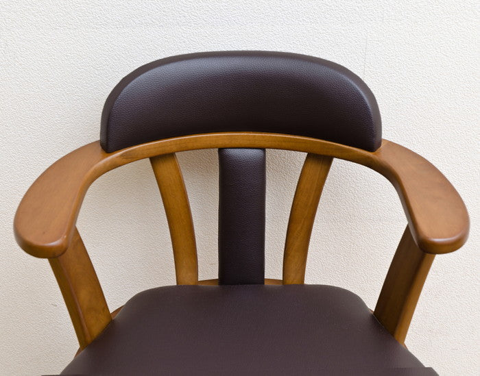 DENVER キャスター付きダイニング チェア BR/NA ブラウン ナチュラル sk-htt01の画像