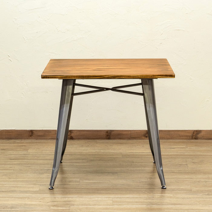 Mercury ヴィンテージダイニング テーブル 80×80 BK/SV ブラック シルバー sk-jh05の画像