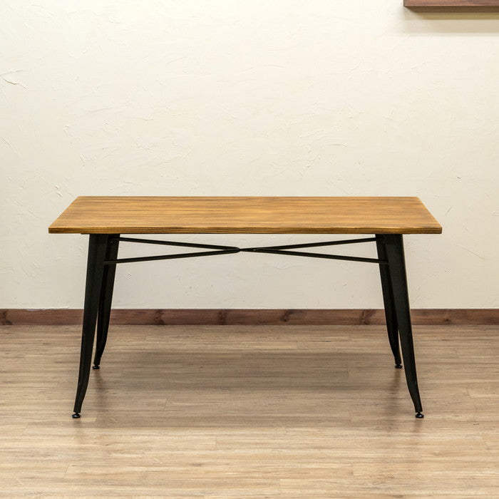 Mercury ヴィンテージダイニング テーブル 140×80 BK/SV ブラック シルバー sk-jh06の画像