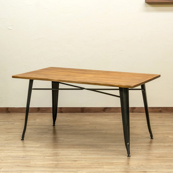 Mercury ヴィンテージダイニング テーブル 140×80 BK/SV ブラック シルバー sk-jh06の画像