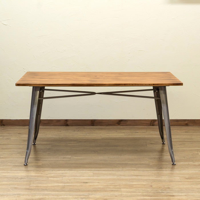 Mercury ヴィンテージダイニング テーブル 140×80 BK/SV ブラック シルバー sk-jh06の画像