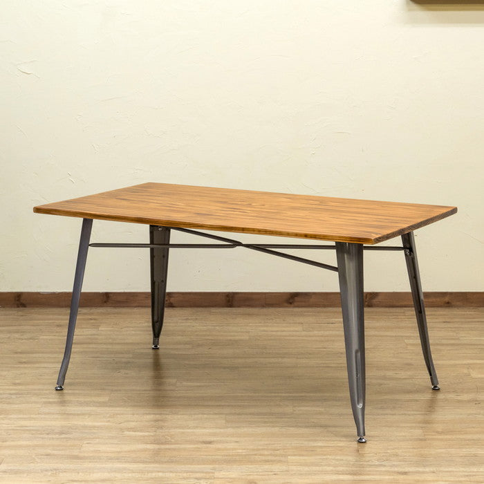 Mercury ヴィンテージダイニング テーブル 140×80 BK/SV ブラック シルバー sk-jh06の画像