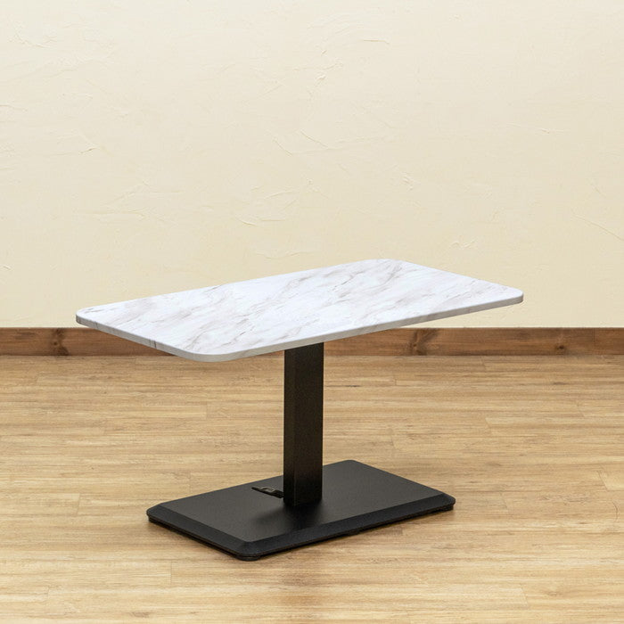 昇降式 リビングテーブル 90×48 MWH/VBR/CGR マーブルホワイト ヴィンテージブラウン コンクリートグレー sk-lci02の画像