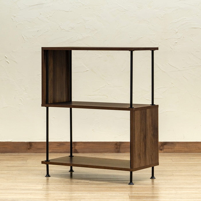 Grant S字ラック 3段 NA/WAL ナチュラル ウォールナット sk-ply04の画像