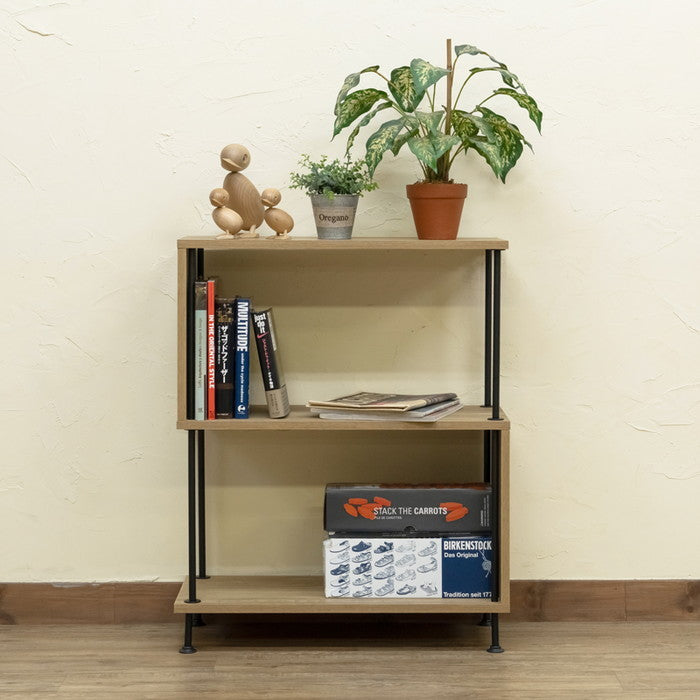 Grant S字ラック 3段 NA/WAL ナチュラル ウォールナット sk-ply04の画像