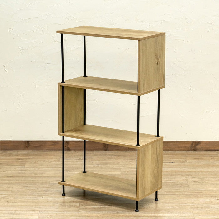 Grant S字ラック 4段 NA/WAL ナチュラル ウォールナット sk-ply05の画像