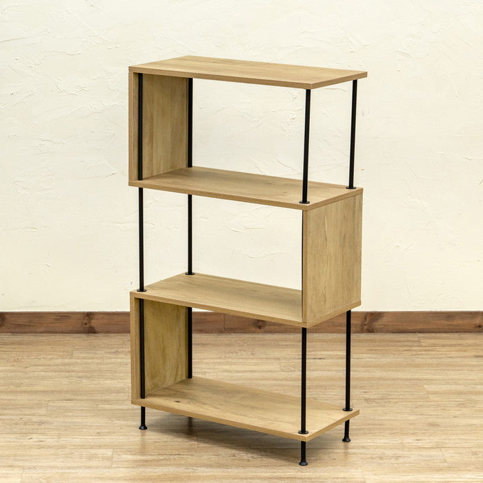 Grant S字ラック 4段 NA/WAL ナチュラル ウォールナット sk-ply05の画像