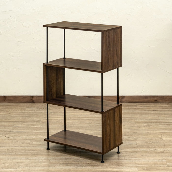 Grant S字ラック 4段 NA/WAL ナチュラル ウォールナット sk-ply05の画像