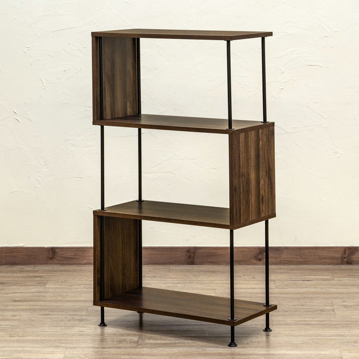 Grant S字ラック 4段 NA/WAL ナチュラル ウォールナット sk-ply05の画像