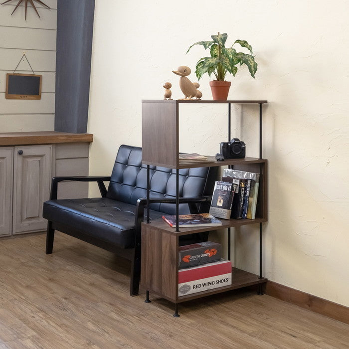 Grant S字ラック 4段 NA/WAL ナチュラル ウォールナット sk-ply05の画像