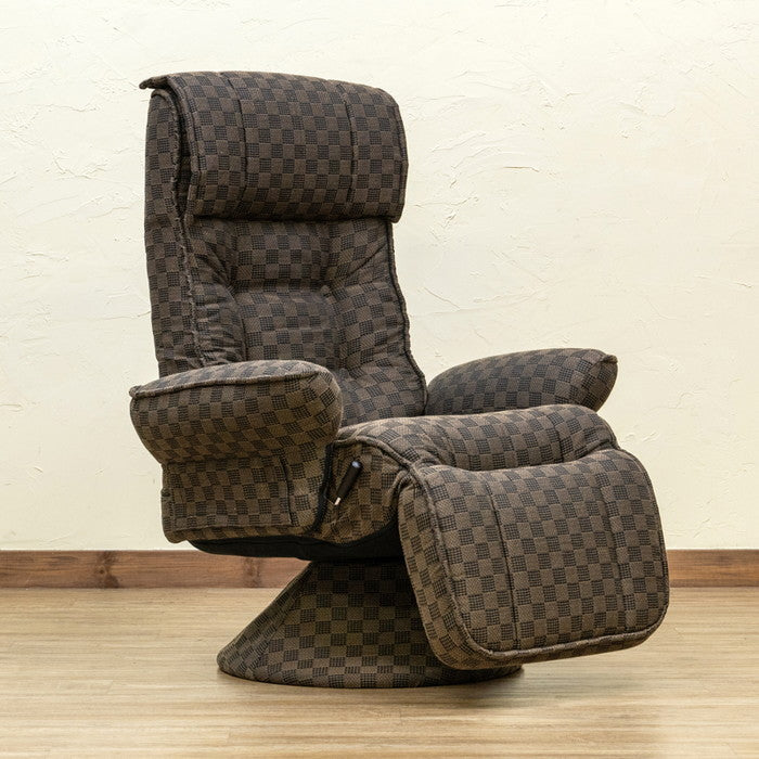 低反発入り レバー式リクライニングチェア ブラウン sk-s321の画像