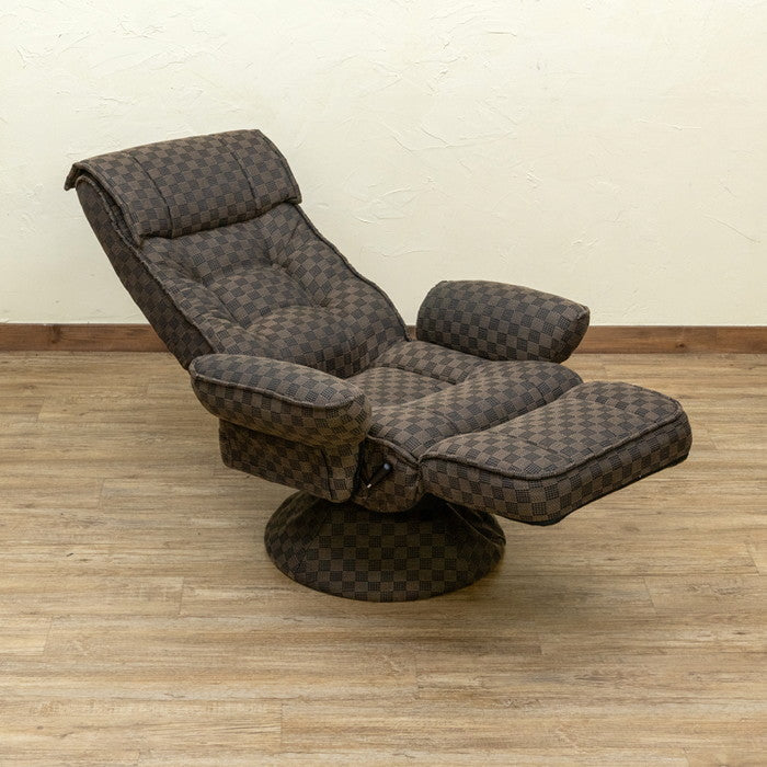 低反発入り レバー式リクライニングチェア ブラウン sk-s321の画像