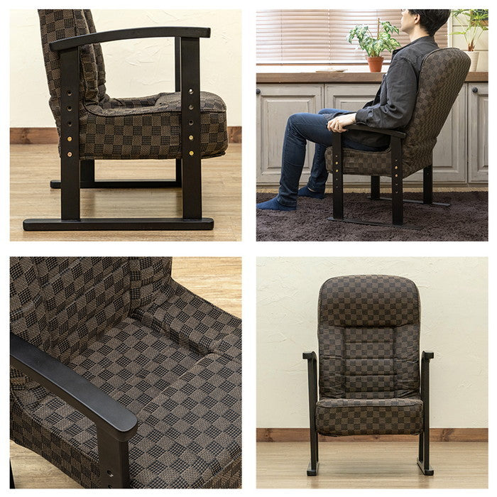 低反発入り高座椅子 BR/FL/WH ブラウン 花柄 ホワイト sk-s322の画像