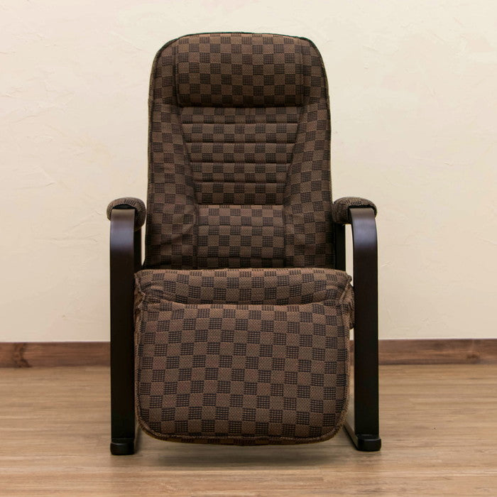 レバー式リクライニングチェア フット付き BR/WH ホワイト sk-s307の画像