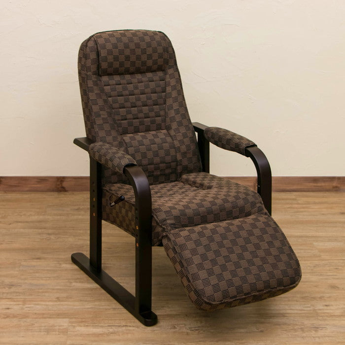 レバー式リクライニングチェア フット付き BR/WH ホワイト sk-s307の画像