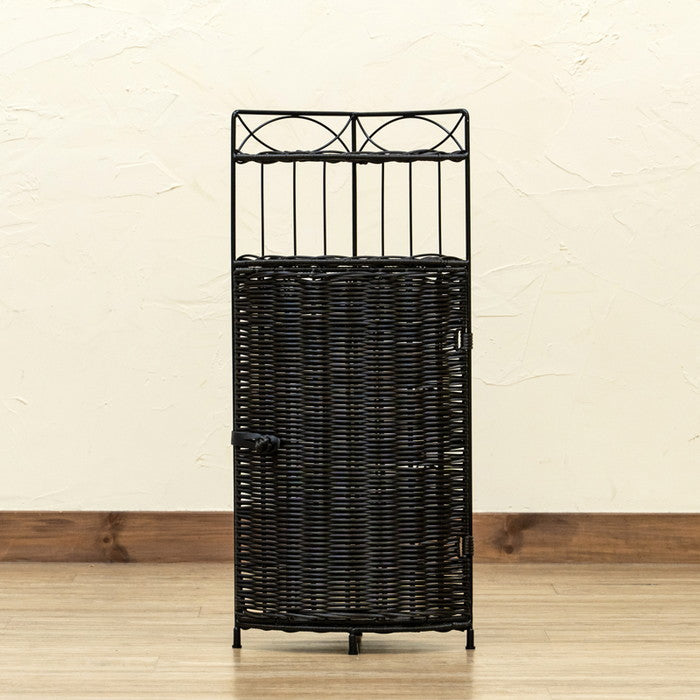 ラタン調 コーナー ラック 2段 DBR/WH ダークブラウン ホワイト sk-tme66の画像