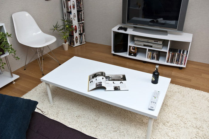 フリーローテーブル 120×60 BK/WH ブラック ホワイト sk-tz1260の画像