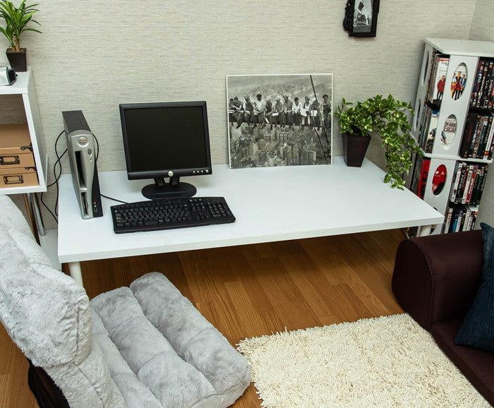 フリーローテーブル 150×60 BK/WH ブラック ホワイト sk-tz1560の画像