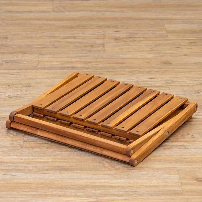 アカシア 折り畳みラック 2段 ブラウン sk-unl22の画像