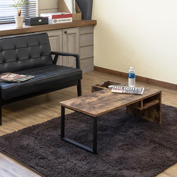 Genoa 引出し付きセンターテーブル ヴィンテージブラウン sk-utk23の画像