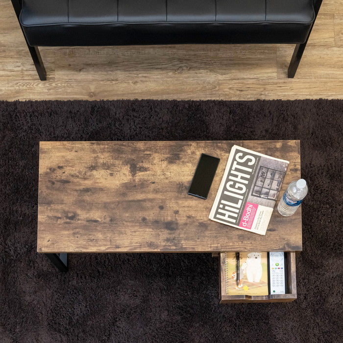 Genoa 引出し付きセンターテーブル ヴィンテージブラウン sk-utk23の画像