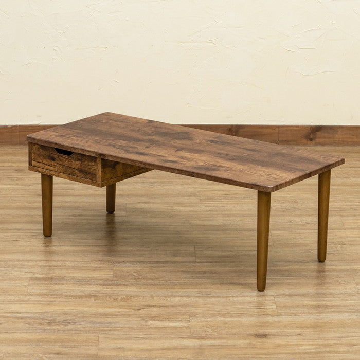 Elmore 引出し付きセンターテーブル ヴィンテージブラウン sk-utk24の画像