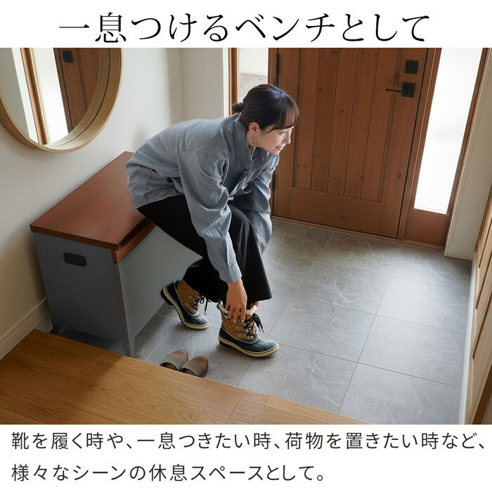 horn/ホルン 宅配機能付き 収納ベンチ DB-003 木目調 80L 大型 幅65 奥行43 高さ52 宅配ボックス 収納庫 物置 ベンチ ストッカー 宅配BOX 置き配 smi-db-003の画像
