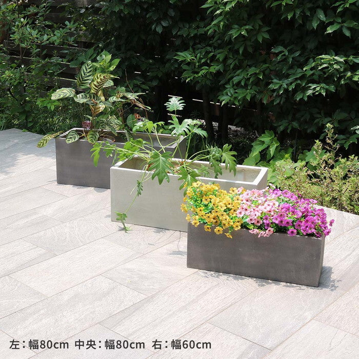GRITTE グリッテ 石調FRPプランター 幅60 長角 E001-RE600 植木鉢 プランター セメント コンクリート 軽量 大型 16L カバー 庭 ガーデン インテリア 室内 店舗 おしゃれ smi-e001-re600の画像