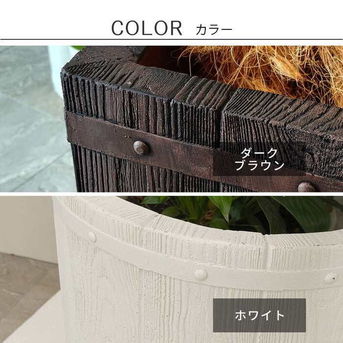 FARBOR ファーバー 木調FRPプランター 幅50 角型 E002-CU500 奥行50 高さ50 植木鉢 プランター 木製 ウッド 軽量 大型 74L カバー 庭 ガーデン インテリア 室内 店舗 おしゃれ smi-e002-cu500の画像