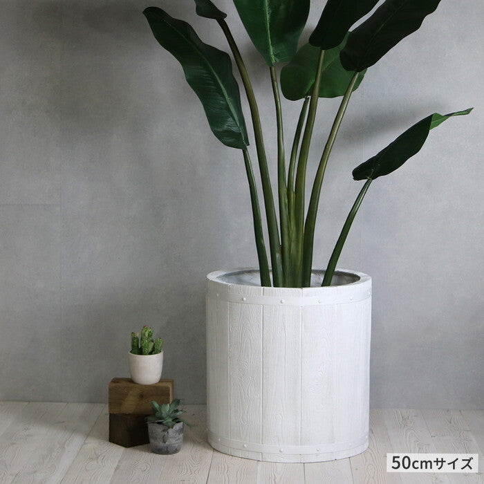 FARBOR ファーバー 木調FRPプランター 幅40・50 丸型 大小2個セット E002-EN4050S 植木鉢 プランター 木製 ウッド 軽量 大型 25L 51L カバー 庭 ガーデン インテリア 室内 店舗 おしゃれ smi-e002-en4050sの画像