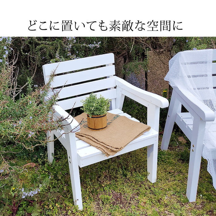 天然木製チェア 幅60 Elan エラン EL-60 木製 ウッド 屋外 室内 60ｃｍ モダン ガーデン おしゃれ かわいい 雨 椅子 チェア ベンチ 庭 ベランダ ホワイト グレー smi-el-60の画像