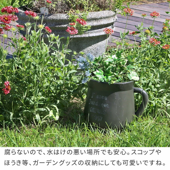 FRP製ミルクポット型プランター大 幅30cm EPP-30BLK 幅39 奥行29 高さ35 cm アンティーク 大型 プランター 円形 植木鉢 10号相当 プランターカバー ガーデン おしゃれ 庭 ベランダ 屋外 FRP 家庭菜園 smi-epp-30の画像
