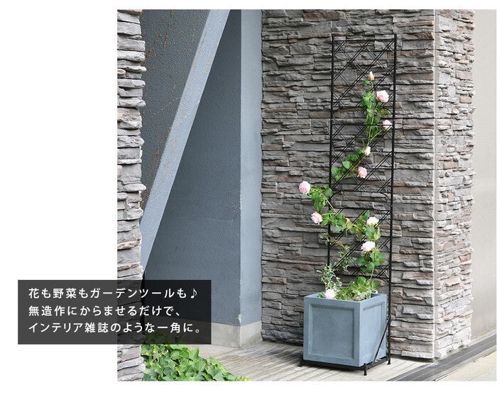 プランター台付フェンス スリムタイプ アーガイル フェンス アイアン ガーデンフェンス ガーデニング プランター 柵 仕切り 目隠し 境目 ベランダ つる 薔薇 バラ 朝顔 園芸 ラティス つるバラ 庭 誘引 屋外 smi-if-fp017の画像