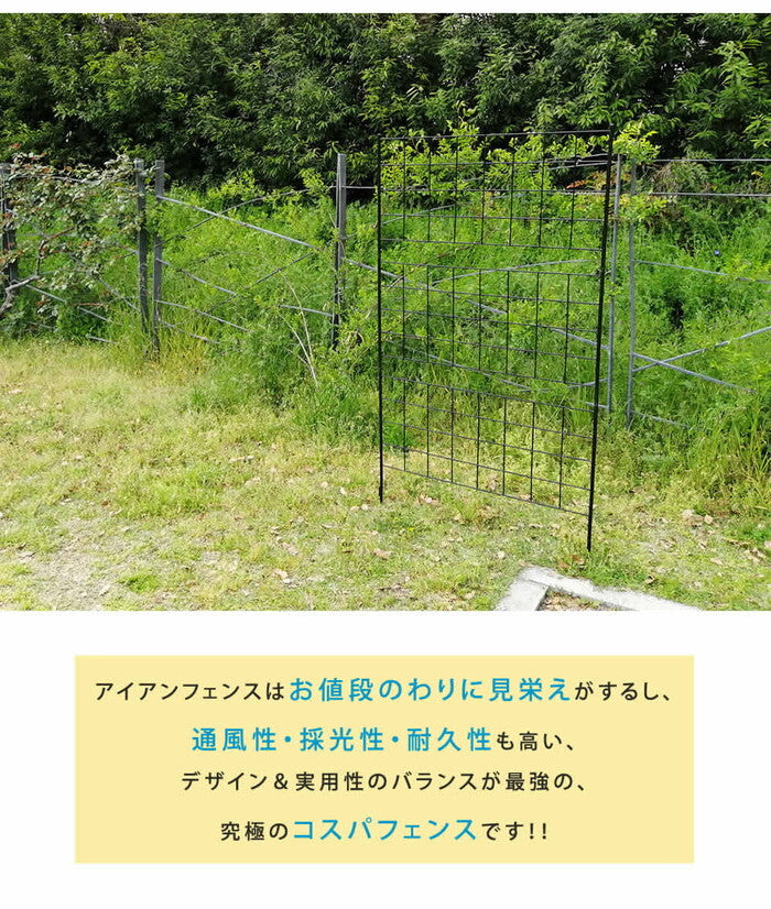 アイアンフェンス 高さ176 グラフ 2枚組 フェンス アイアン ガーデンフェンス ガーデニング 枠 柵 仕切り 目隠し 境目 クラシカル アンティーク 格子 ベランダ つる 薔薇 バラ 朝顔 園芸 ラティス つるバラ 庭誘引 屋外 smi-if-gr023-2pの画像