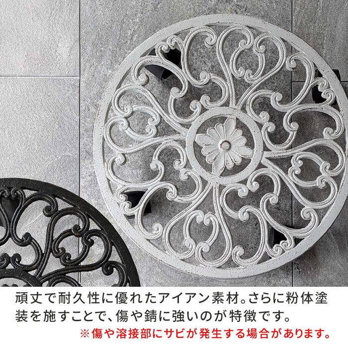 アイアン製プランタースタンド キャスター付 大小2個セット deacor デーコル IF-N003637-2P 花台 鉢置き 鉢 プランター フラワースタンド スタンド ボード 鉄製 スチール おしゃれ smi-if-n003637-2pの画像