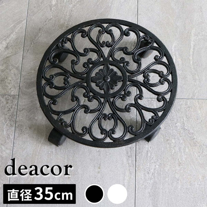 アイアン製プランタースタンド キャスター付 35cm deacor デーコル IF-N0037 花台 鉢置き 鉢 プランター フラワースタンド スタンド ボード 鉄製 スチール おしゃれ smi-if-n0037の画像